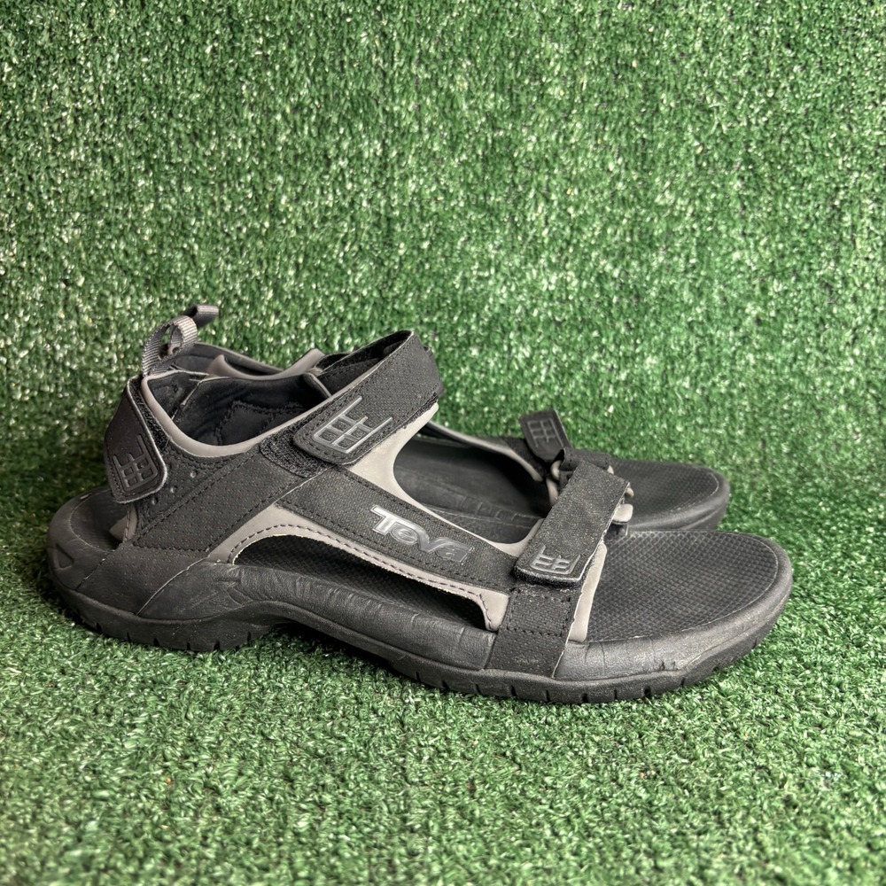 Teva Minam Adjustable Strap Sport Hiking Outdoor Sandal Black Grey‎ Mens Size 10